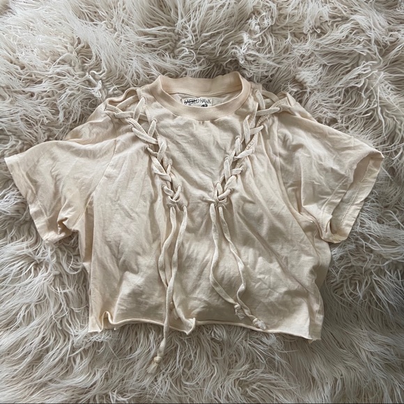 Lace-Up Crop Tee - Picture 1 of 3